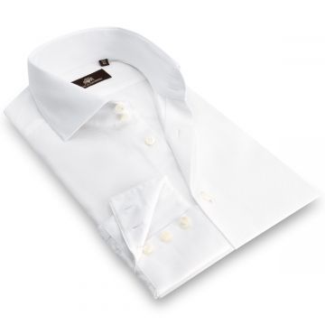 Arnaud - 2 knoops kraag, 3 knoops manchet, Jacquard geweven shirt 100% CO