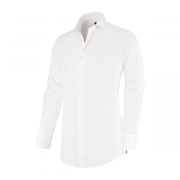 Alain - Dubbele manchet, Jacquard geweven shirt 100% CO