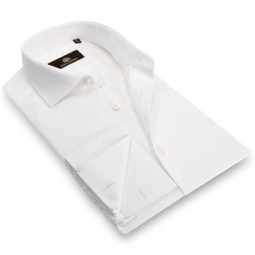 Alain - Dubbele manchet, Jacquard geweven shirt 100% CO
