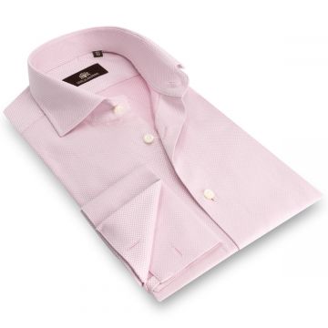 Atlas - Dubbele manchet, Jacquard geweven shirt 100% CO