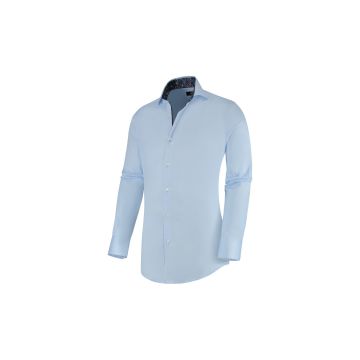 Nijs - Plain shirt with contrasts in stretch quality