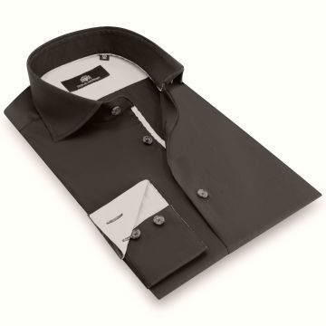 Owen - Plain shirt with contrasts in stretch quality