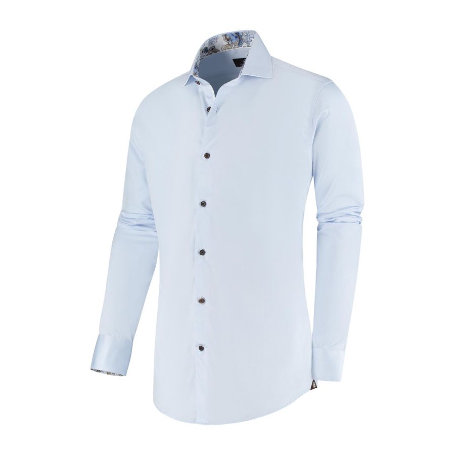 Melvin - Effen overhemd met contrast details 100% CO