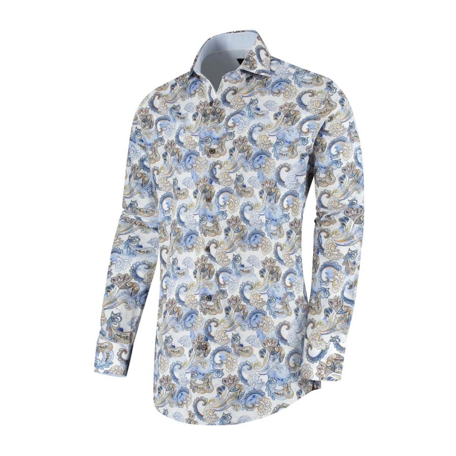 Memphis - Allover print overhemd 100% CO