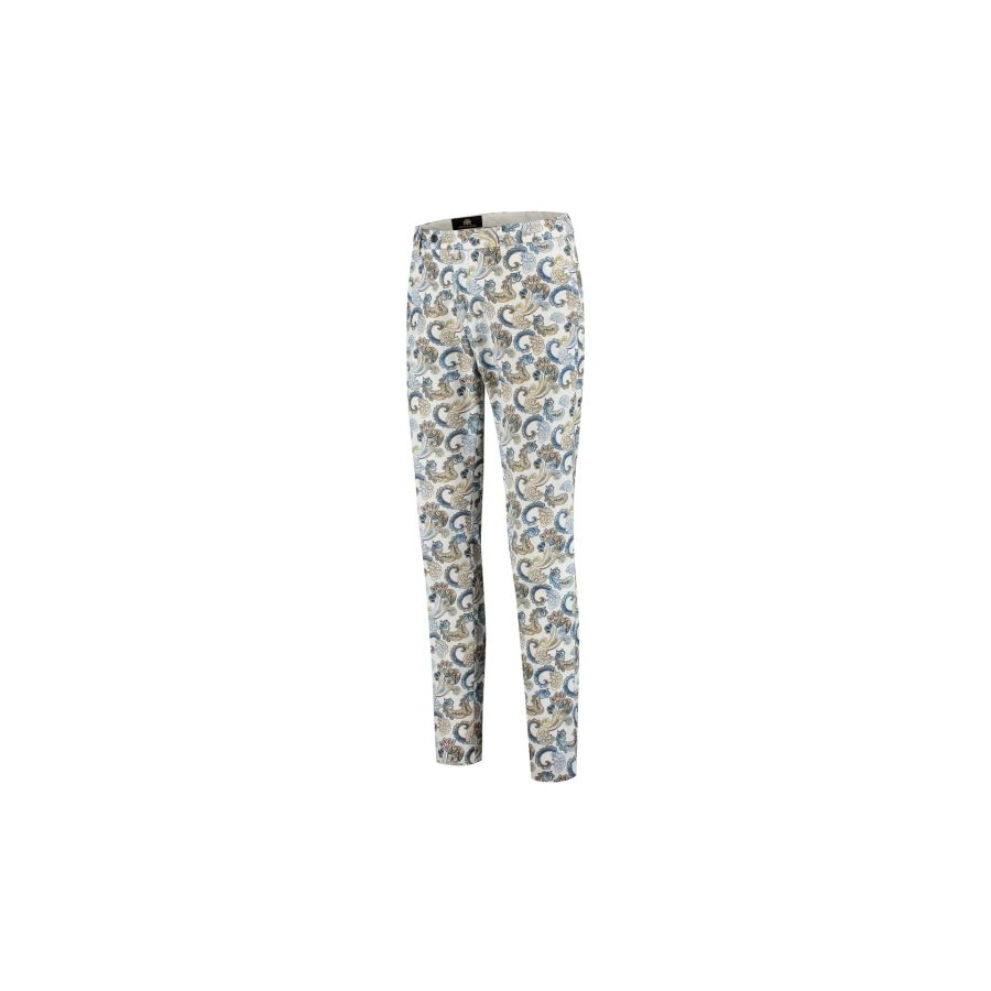 Nassau - Flat front comfortable chinos with stretch all-over print