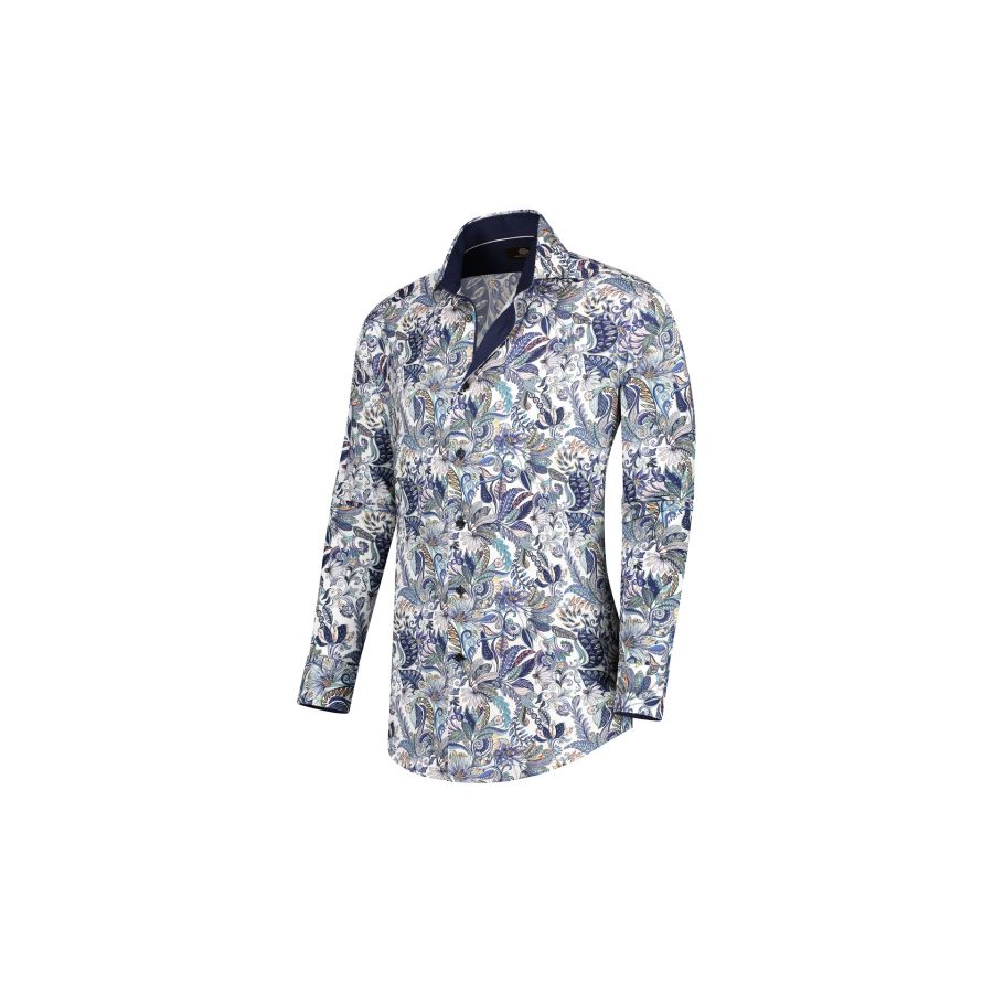 Nordin - Allover print overhemd in stretch kwaliteit