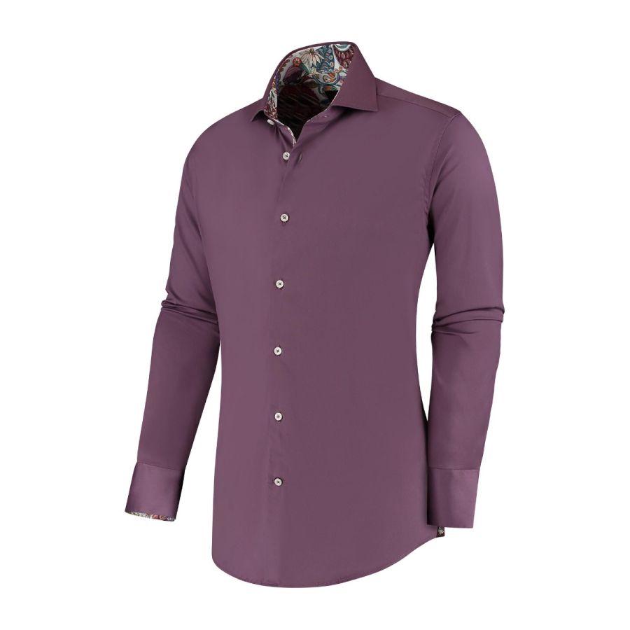 Nouri - Plain shirt with contrasts in stretch quality
