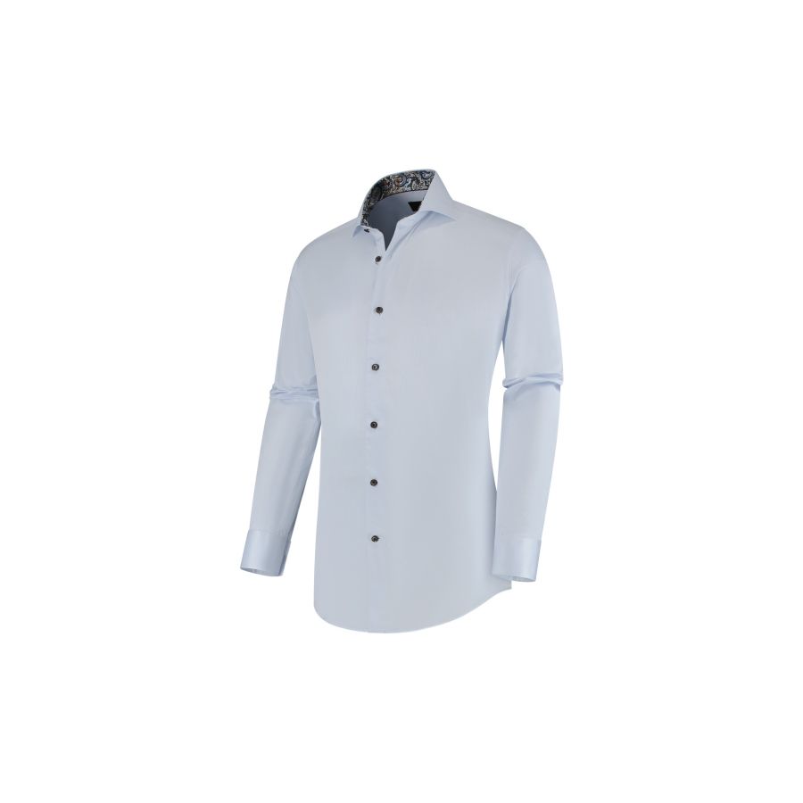 North - Effen overhemd met contrastdetails 100% CO