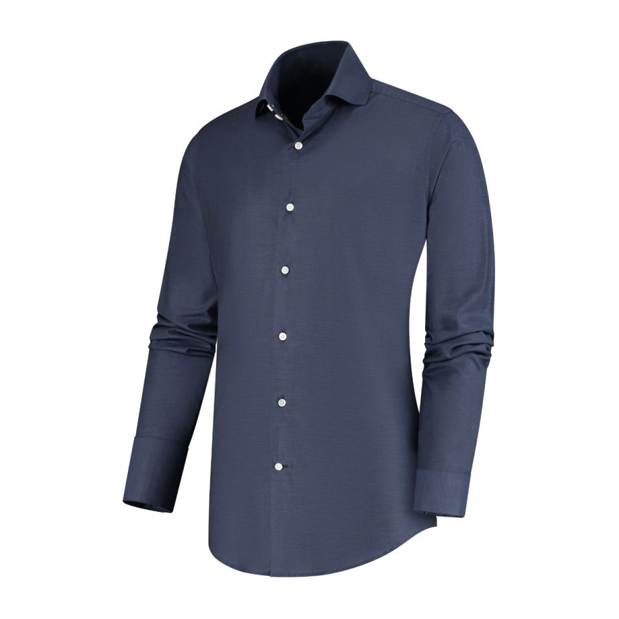 Omega - 2 button collar, 3 button cuff, effen overhemd 100%CO