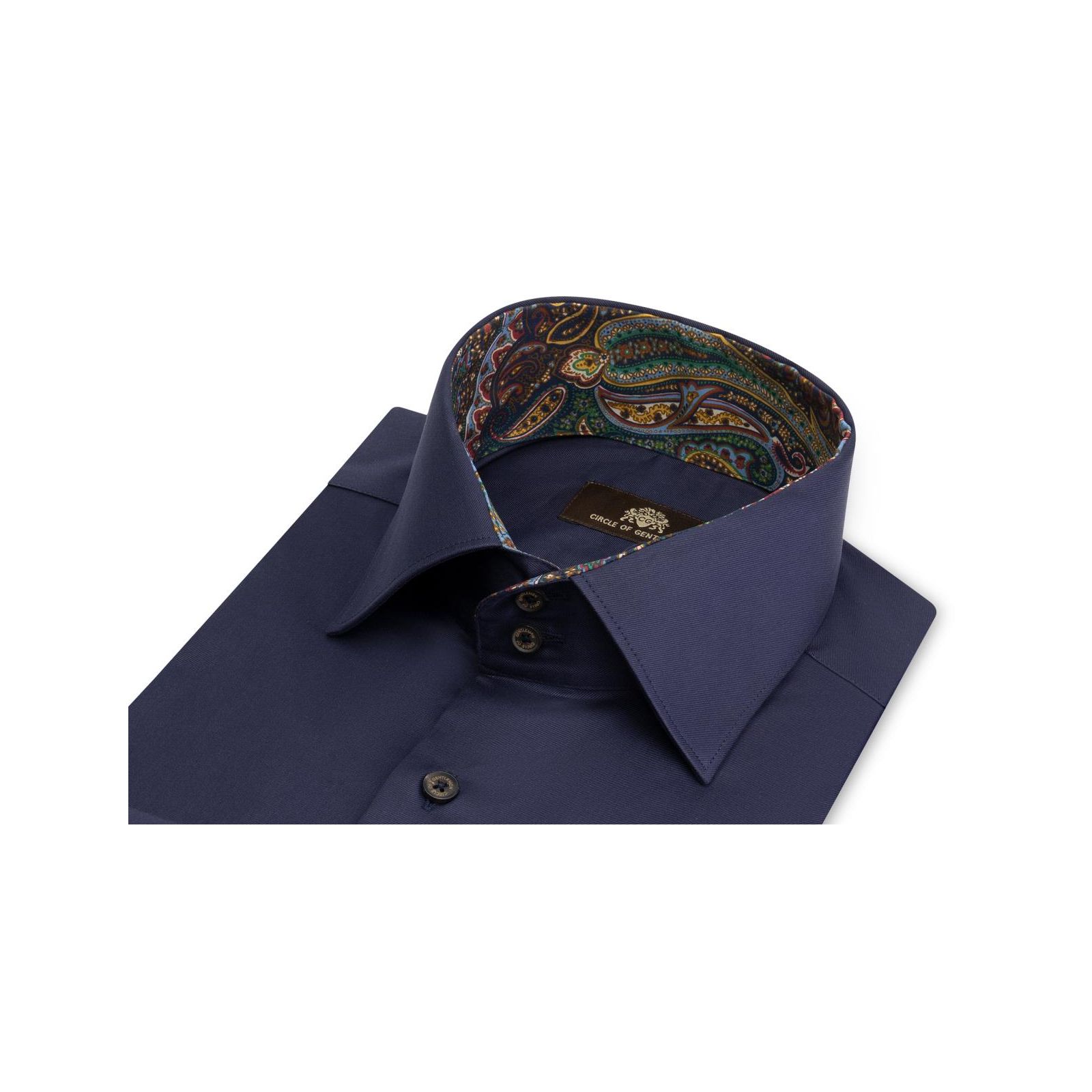 Einfarbiges Hemd mit Kontrastdetails 100 CO Circle of Gentlemen